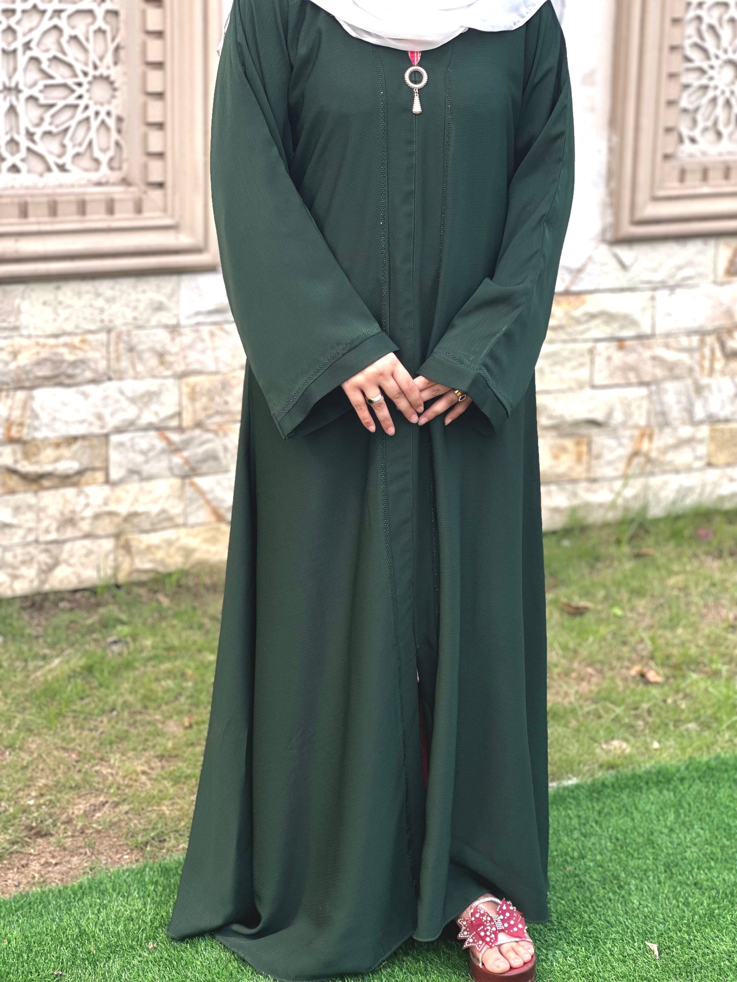 Mint Green stone Abaya