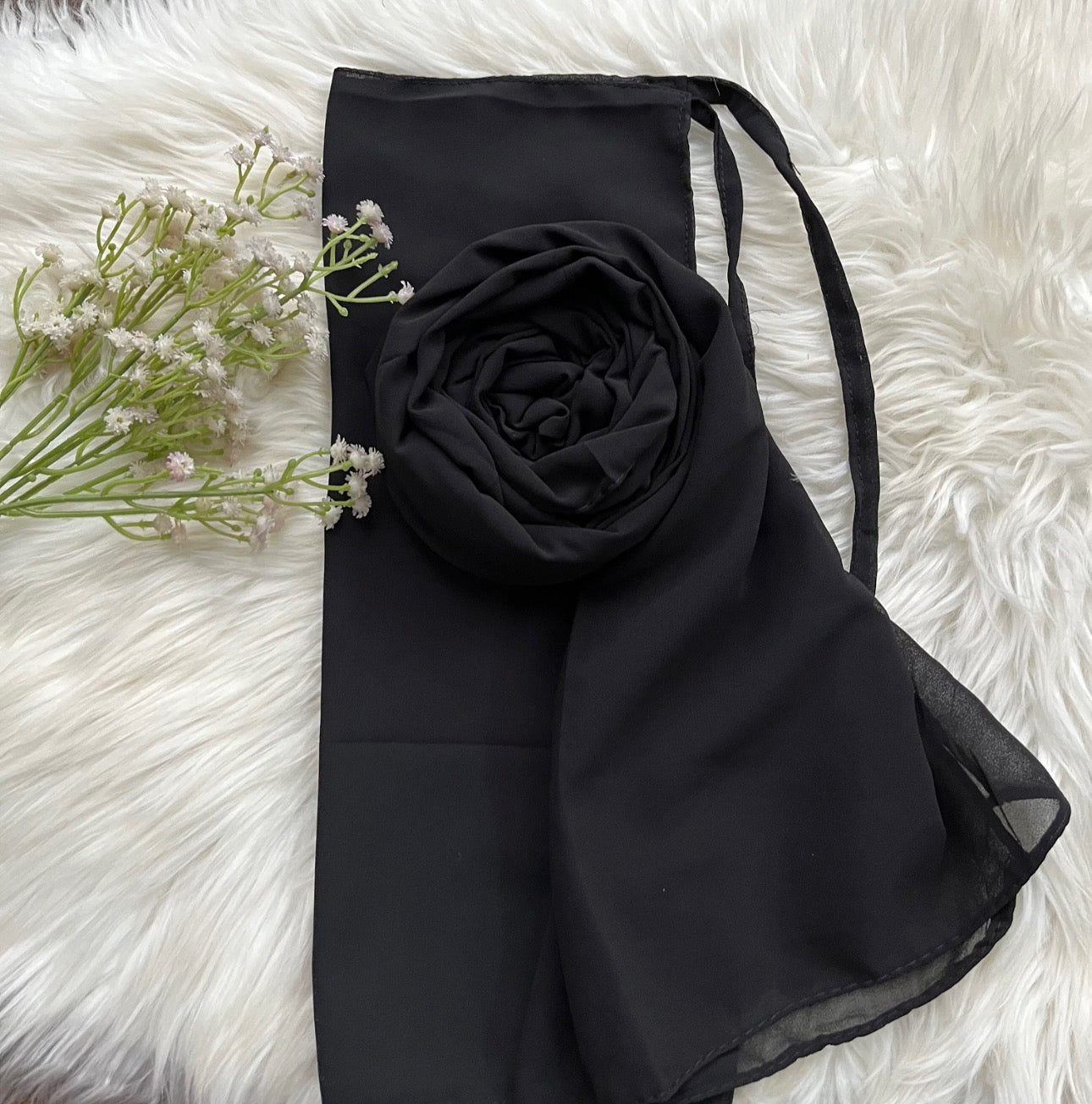 Georgette- Black hijab niqab set