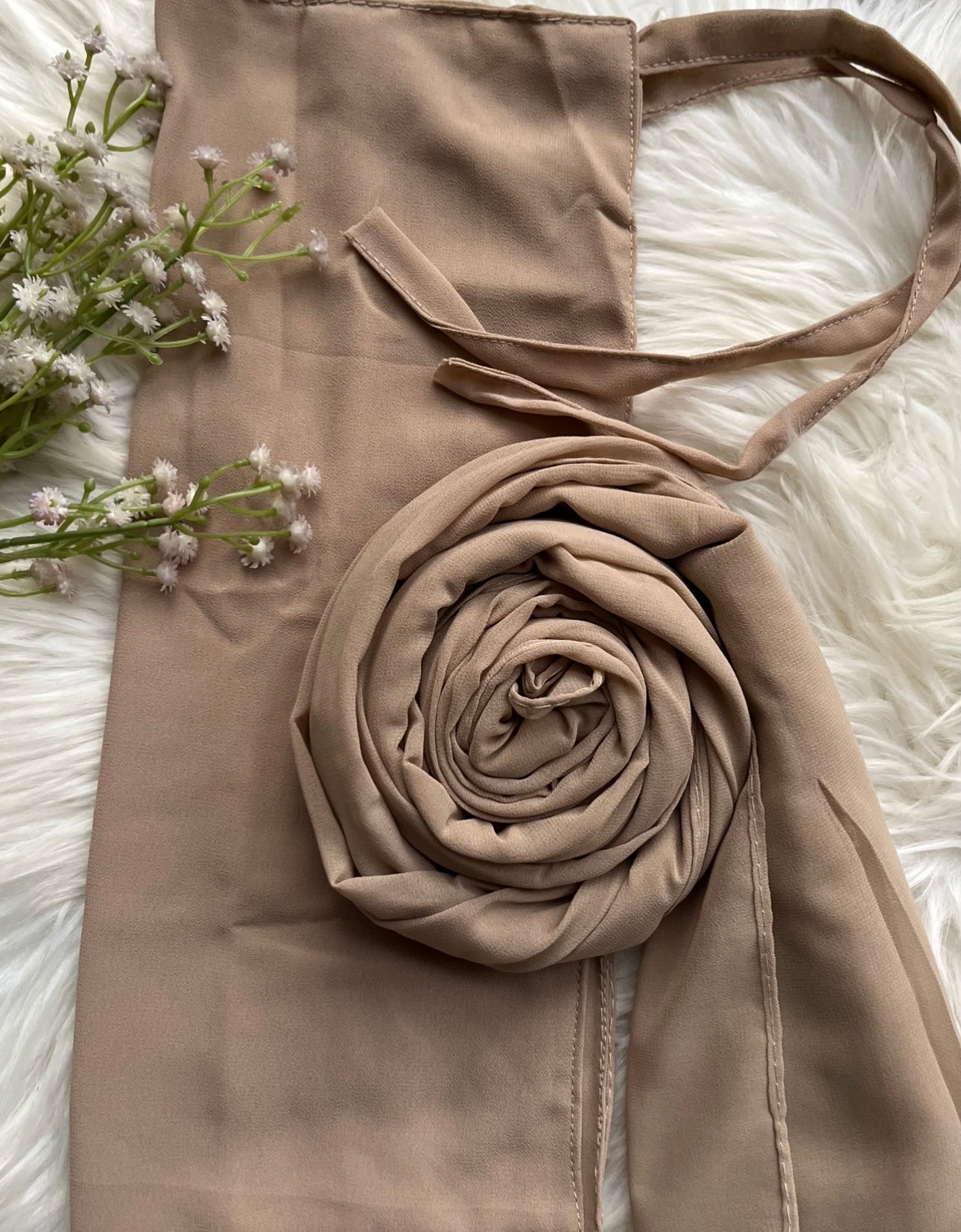 Georgette-Mocha Hijab Niqab set