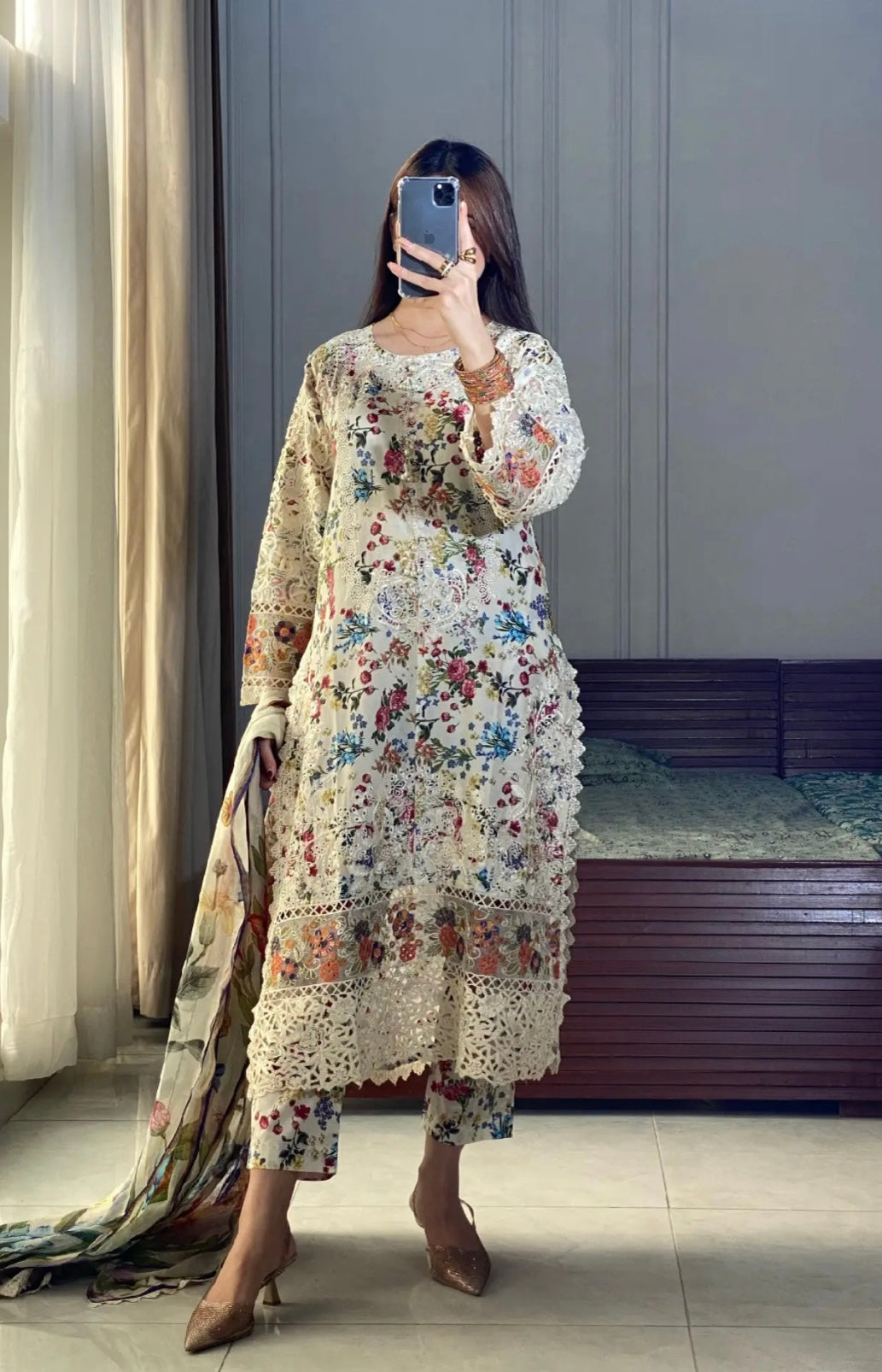 Ember Embroidered Lawn suit