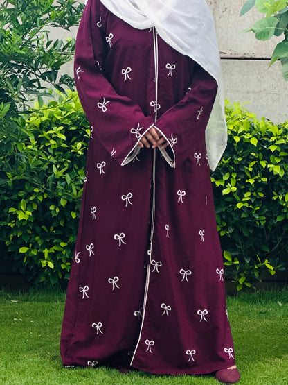 Magenta  Bow Abaya