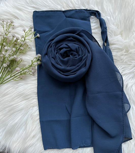 Georgette- Aqua blue hijab niqab set