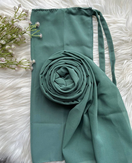 Georgette-turquoise hijab niqab