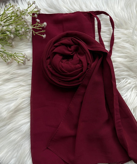 Georgette- Wine hijab niqab set