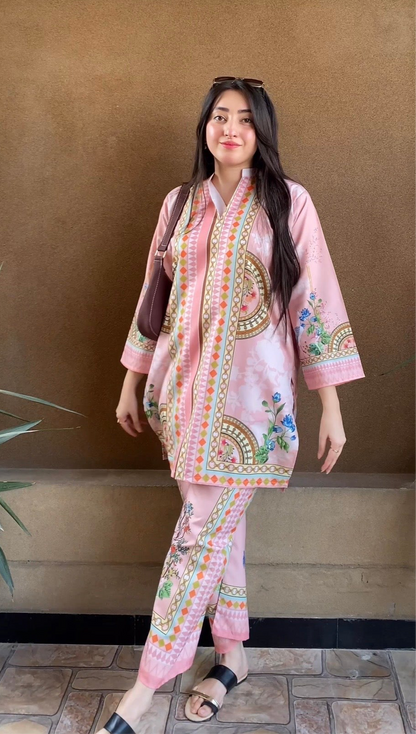 Peach Bloom Co Ord Set