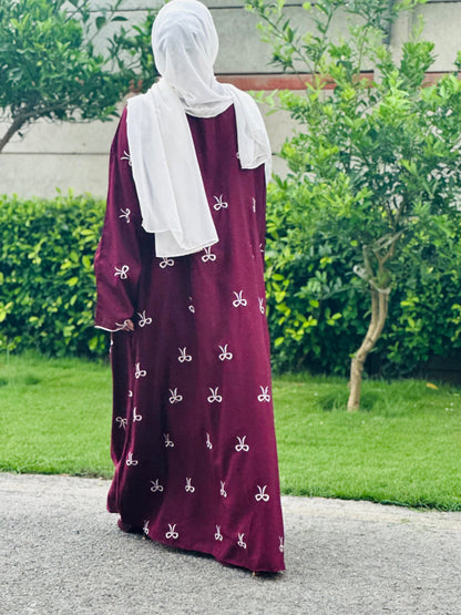Magenta  Bow Abaya