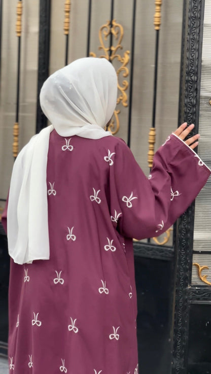 Black bow embroidered Abaya