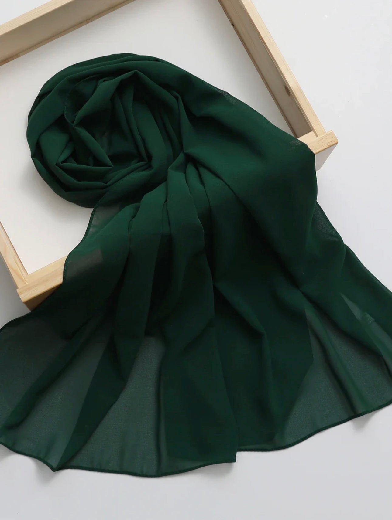 Georgette- Plain bottle green