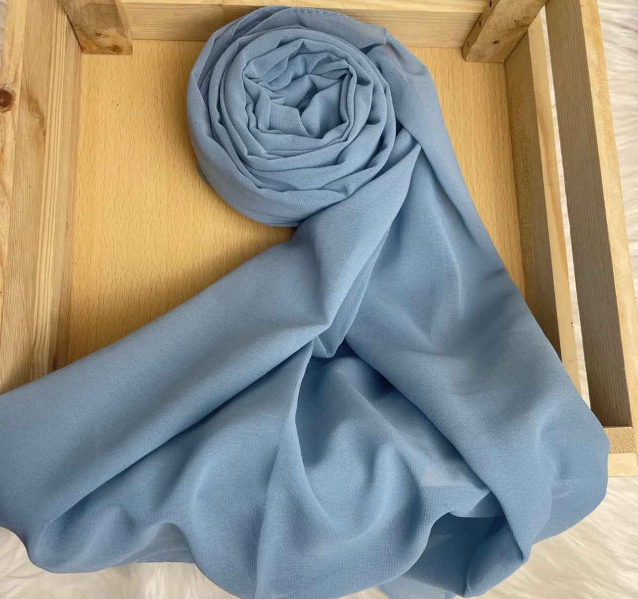 Georgette plain sky blue