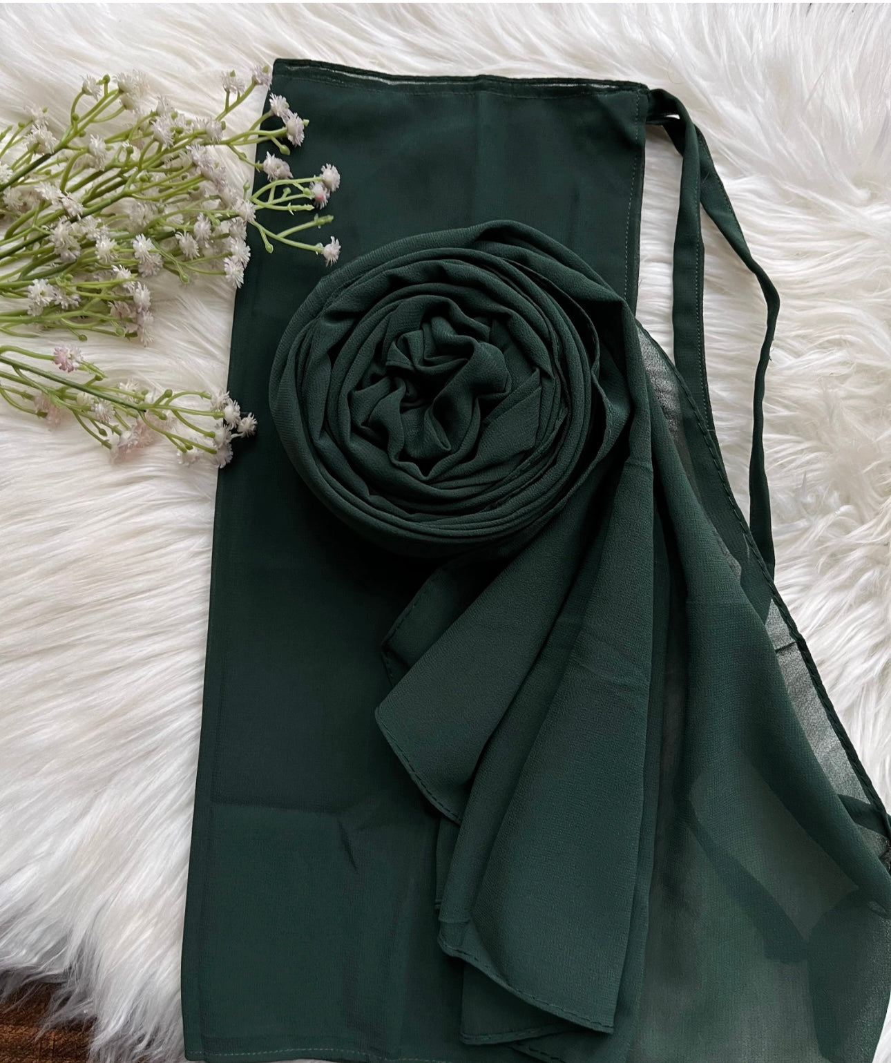 Georgette- Bottle green hijab niqab