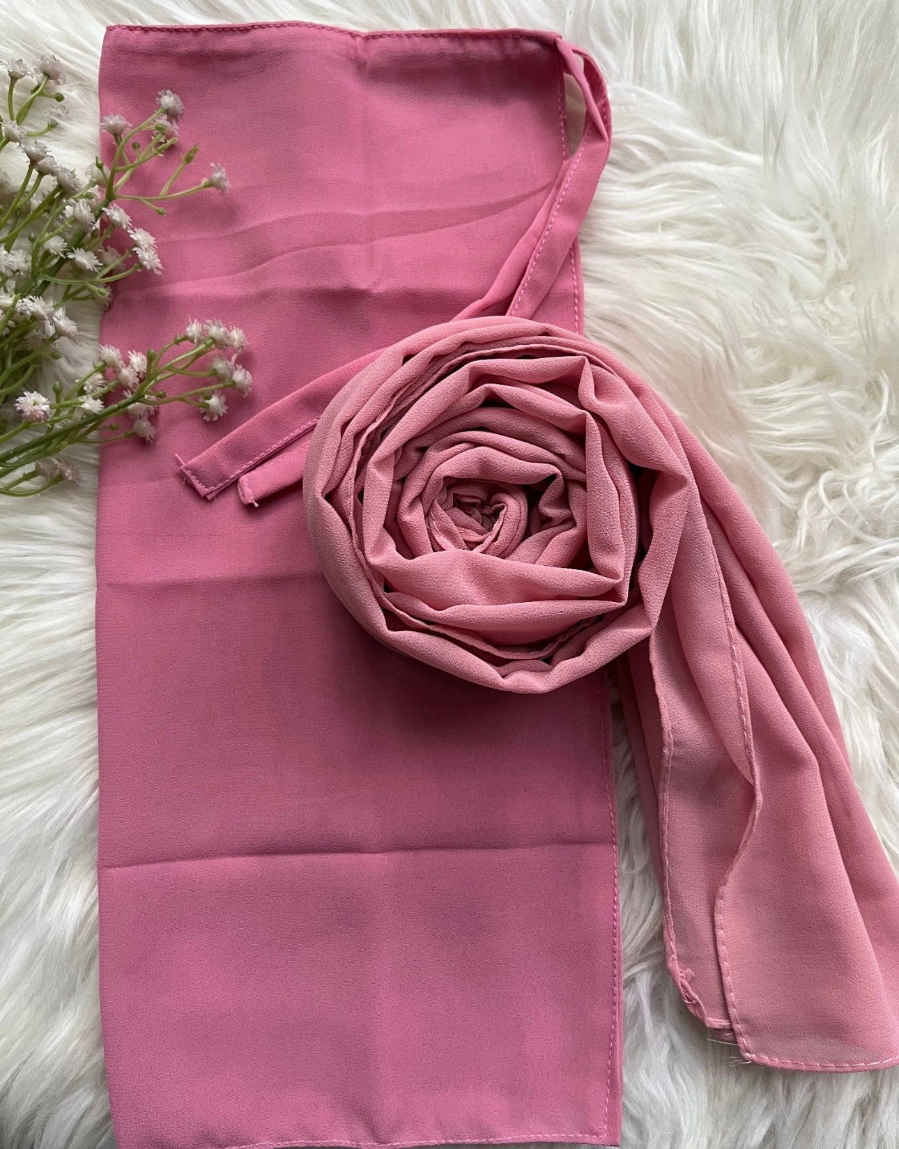 Georgette -pink hijab niqab set