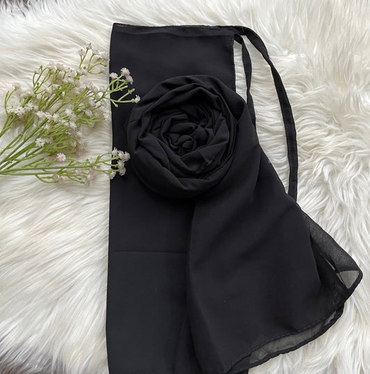 Georgette- Black hijab niqab set